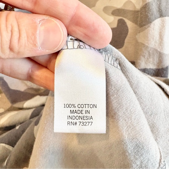 Sonoma Women’s Camo T-Shirt Dress Gray Short Sleeve Casual Cotton Size Large - Picture 6 of 11